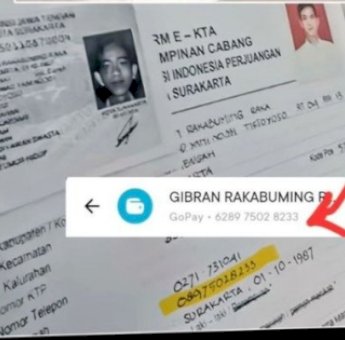 Makin Ketahuan, Nomor Ponsel Fufufafa Dicantumkan Gibran pada Berkas Pilkada Solo