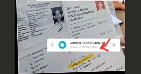 Makin Ketahuan, Nomor Ponsel Fufufafa Dicantumkan Gibran pada Berkas Pilkada Solo