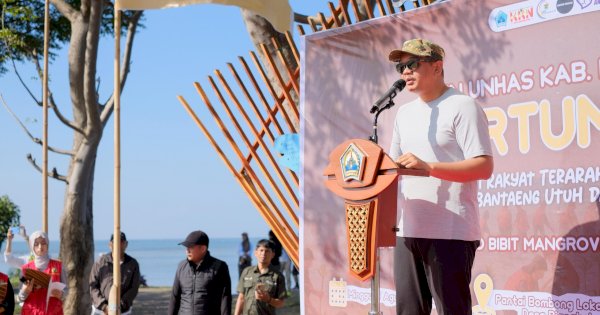 Bupati Bantaeng Uji Nurdin Apresiasi Penanaman 5.000 Bibit Mangrove Oleh Mahasiswa KKN Unhas