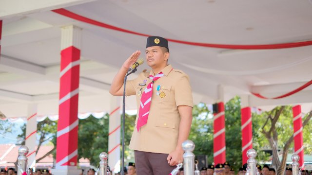 Upacara Hari Pramuka, Bupati Bantaeng Uji Nurdin Raih Penghargaan Pancawarsa